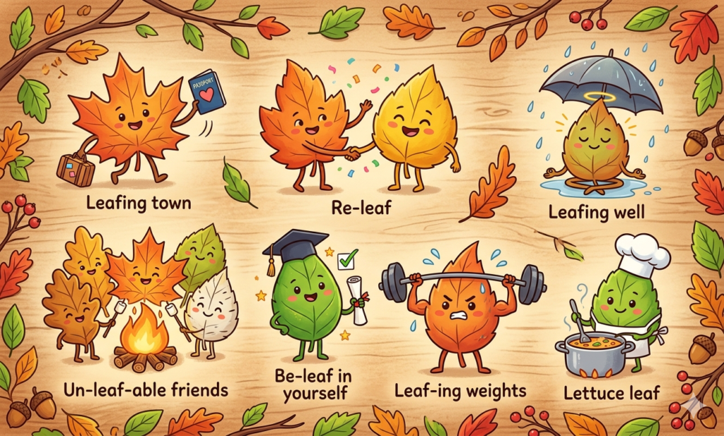 150+ Leaf Puns – Funny, Cute & Clean (2026) leaf puns